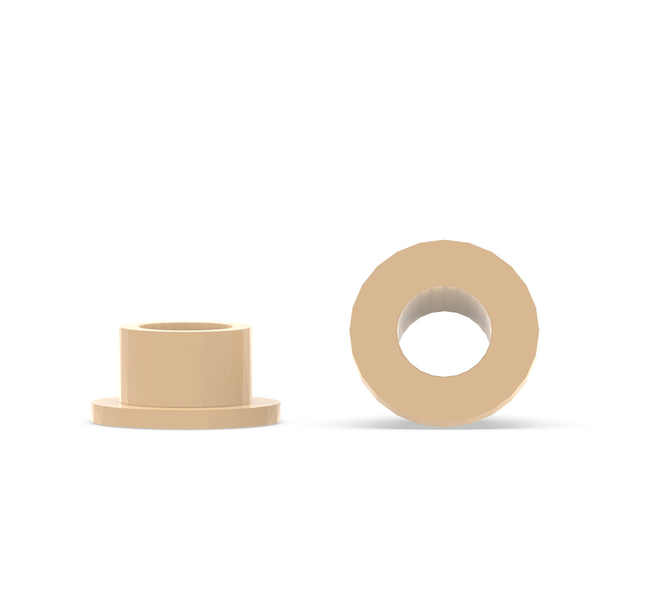 Polyether Ether Ketone (PEEK) Custom Manufactured Flanged Bushings